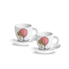 Image of EGAN - GIRAMONDO SET 2 TAZZE CAFFE' CON PIATTO IN SCATOLA DI LATTA