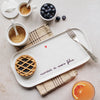 Image of SIMPLE DAY - VASSOIO RETTANGOLARE IN GRES "RICORDATI DI ESSERE FELICE"