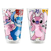 Image of EGAN - SET 2 BICCHIERI IN VETRO ANGEL E STITCH DA 310ML CIASCUNO