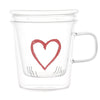 Image of SIMPLE DAY TISANIERA CON CUORE ROSSO IN VETRO BOROSILICATO