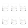 Image of SIMPLE DAY - SET 6 BICCHIERI IN VETRO CON DECORO " LE BUONE IDEE VENGONO A TAVOLA"
