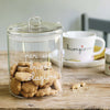 Image of SIMPLE DAY - BISCOTTIERA IN VETRO " PER UNA BUONA COLAZIONE" CM15 X 22 H