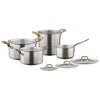 Image of SAMBONET - VINTAGE BATTERIA DI PENTOLE IN ACCIAIO INOX 7 PEZZI