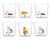 Image of Ichendorf - Bicchiere Acqua Tumbler Gatto Sdraiato Coda Ambra LINEA TABBY CAT