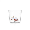 Image of Ichendorf - Bicchiere Acqua Tumbler Gatto Sdraiato Coda Ambra LINEA TABBY CAT