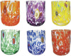 Image of BRANDANI - PAVONE SET 6 BICCHIERI COLORATI ARLECCHINO IN VETRO