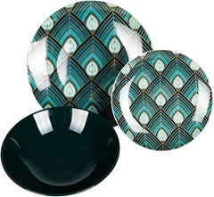 VILLA D'ESTE - VETIVER SERVIZIO PIATTI PER 6 PERS. 18 PEZZI IN PORCELLANA