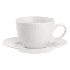 PORCELLANA BIANCA - COLLINA SET 6 TAZZE CAFFE' CON PIATTINO