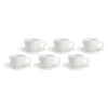 Image of PORCELLANA BIANCA - COLLINA SET 6 TAZZE CAFFE' CON PIATTINO