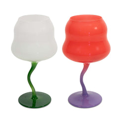 SET 2 CALICI DA COCKTAIL IN VETRO  MULTICOLOR  WD LIFE STYLE