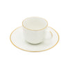 Image of PORCELLANA BIANCA - MAESTA' SET 6 TAZZE CAFFE' CON PIATTO FILO ORO
