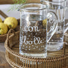Image of SIMPLE DAY - BROCCA IN VETRO " CON BOLLE" TRASPARENTE CON SCRITTA BIANCA