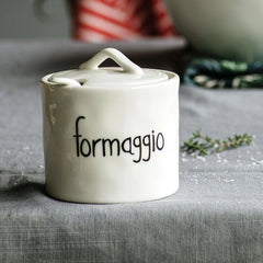 SIMPLE DAY - FORMAGGERA CON CUCCHIAINO IN GRES DECORO"FORMAGGIO"