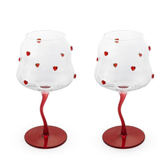 WD LIFE STYLE SAMARCANDA LINE SET 2 CALICI COCKTAIL CUORI ROSSI