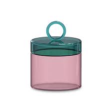 BARATTOLO PER BISCOTTI ROSA/AZZURRO VETRO  WD LIFESTYLE