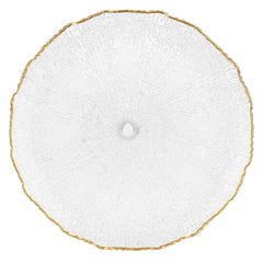 PORCELLANA BIANCA - MAESTA' ALZATA IN VETRO DIAM. CM.33 FILO ORO