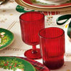 Image of BRANDANI PLISSE' ROSSO SET 6 CALICI IN VETRO