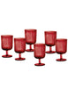 Image of BRANDANI PLISSE' ROSSO SET 6 CALICI IN VETRO