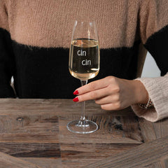 SIMPLE DAY  SET 2 CALICI FLUT IN VETRO " CIN CIN"