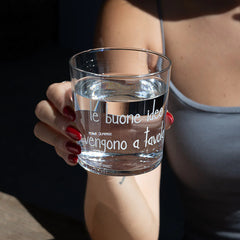 SIMPLE DAY - SET 6 BICCHIERI IN VETRO CON DECORO 