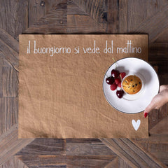SIMPLE DAY- TOVAGLIETTA " IL BUONGIORNO SI VEDE DAL MATTINO"  CM36X45 CM