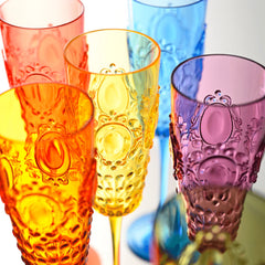 SET  6  CALICI FLUT COLORI ASSORTITI BAROQUE & ROCK BACI MILANO