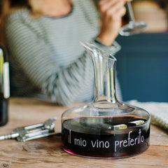 DECANTER IN VETRO SOFFIATO "IL MIO VINO PREFERITO"  DI SIMPLE DAY