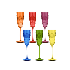 SET  6  CALICI FLUT COLORI ASSORTITI BAROQUE & ROCK BACI MILANO