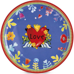 EGAN - LOVE ROSSO PIATTO PORTATA O PIZZA CUORE ROSSO IN PORCELLANA