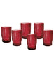 Image of BRANDANI PLISSE' ROSSO SET 6 BICCHIERI IN VETRO