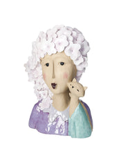 FIGURA DI DONNA CON GATTO IN RESINA BRANDANI