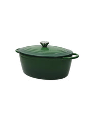 BRANDANI - CASSERUOLA OVALE IN GHISA SMALTATA 5 LITRI COLORE VERDE