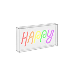 INSEGNA NEON CON CORNICE IN PLEXIGLASS "HAPPY" WD LIFE STYLE