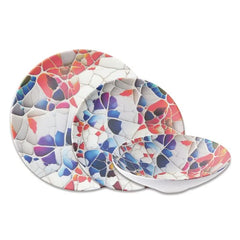 MELAMINA MOSAIC BLU SERVIZIO PIATTI PER 6 PERSONE 18 PEZZI ARTHUR KRUPP