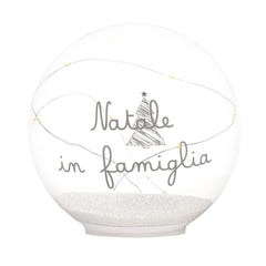 SIMPLE DAY - PALLA LED " NATALE IN FAMIGLIA" IN VETRO