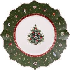 TOY'S DELIGHT PIATTO DESSERT FALDA VERDE NATALE VILLEROY & BOCH