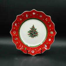 TOY'S DELIGHT PIATTO DESSERT FALDA ROSSA NATALE VILLEROY & BOCH