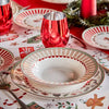 Image of PIATTO NATALE FONTEBASSO VINTAGE SERVIZIO PIATTI 18 PEZZI IN PORCELLANA