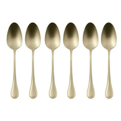 SAMBONET - ROYAL ANTIQUE PVD CHAMPAGNE SET 6 CUCCHIAINI CAFFE' ESPRESSO