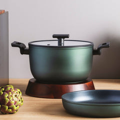 CASSERUOLA ALTA CON COPERCHIO ANTIADERENTE TITAN PRO GREEN