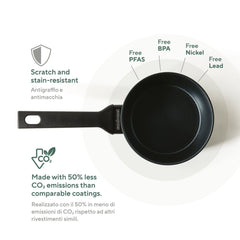 CASSERUOLA ALTA CM16 UN MANICO ANTIADERENTE TITAN PRO GREEN SAMBONET