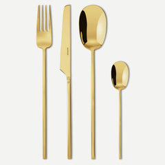 SERVIZIO POSATE PER 6 PERSONE 24 PEZZI LINEA 100 PVD GOLD DI SAMBONET