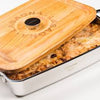 Image of LASAGNERA LAGOSTINA IN ACCIAIO E LEGNO RETTANGOLARE CM.35X 22 CM