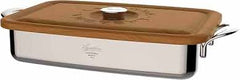 LASAGNERA LAGOSTINA IN ACCIAIO E LEGNO RETTANGOLARE CM.35X 22 CM