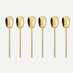 SET 6 CUCCHIAINI PER ESPRESSO SAMBONET 100 PVD GOLD