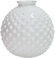 BRANDANI - VASO IN VETRO BIANCO BOLLE