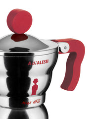 ALESSI -  MOKA CAFFETTIERA 1 TZ MANICO E POMOLO ROSSO