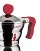 Image of ALESSI -  MOKA CAFFETTIERA 1 TZ MANICO E POMOLO ROSSO