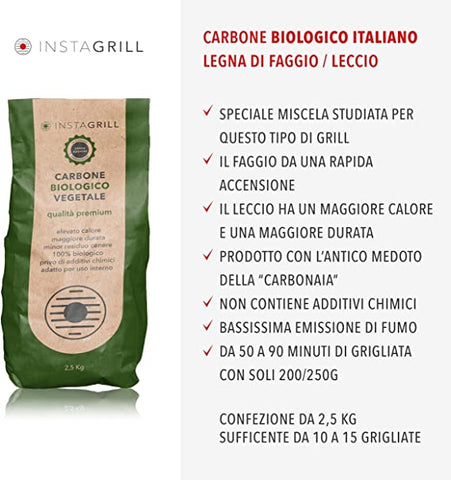 Classe Italia - Carbone per Instagrill Vegetale di alta Qualità - 2,5Kg