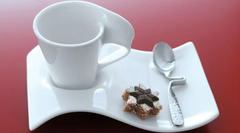 VILLEROY & BOCH - LINEA NEW Wave - Tazzina Espresso Bianca con piattino